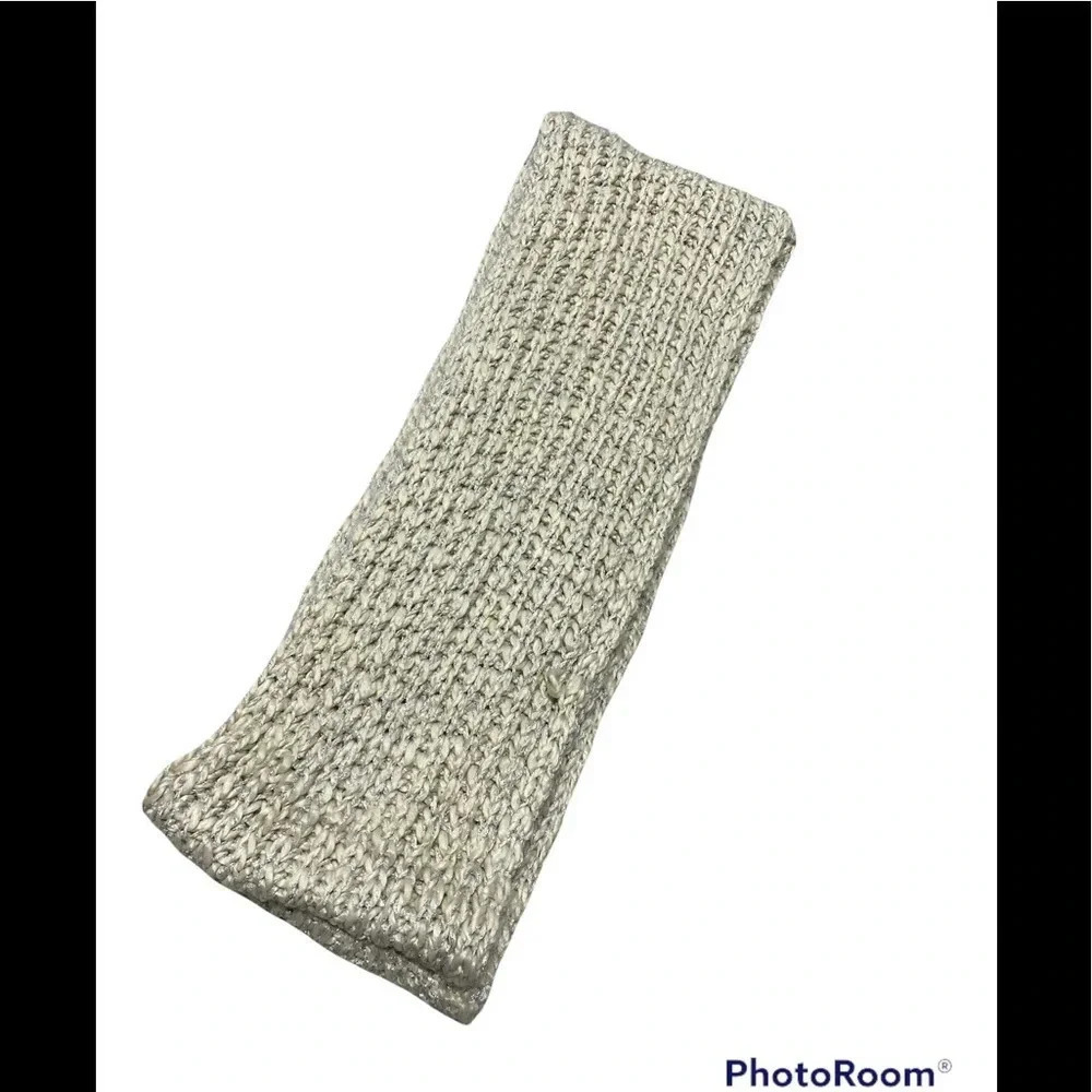 J. Crew Cream/Metallic Silver Thread Knit Infinity Scarf